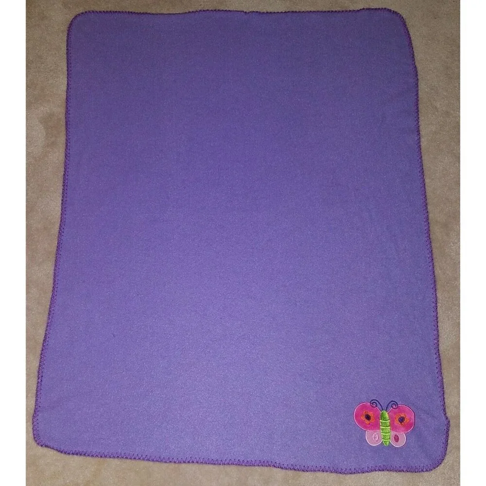 Stephen Joseph Purple Butterfly Baby Blanket Lovey Pink Girl Security Soft AS IS